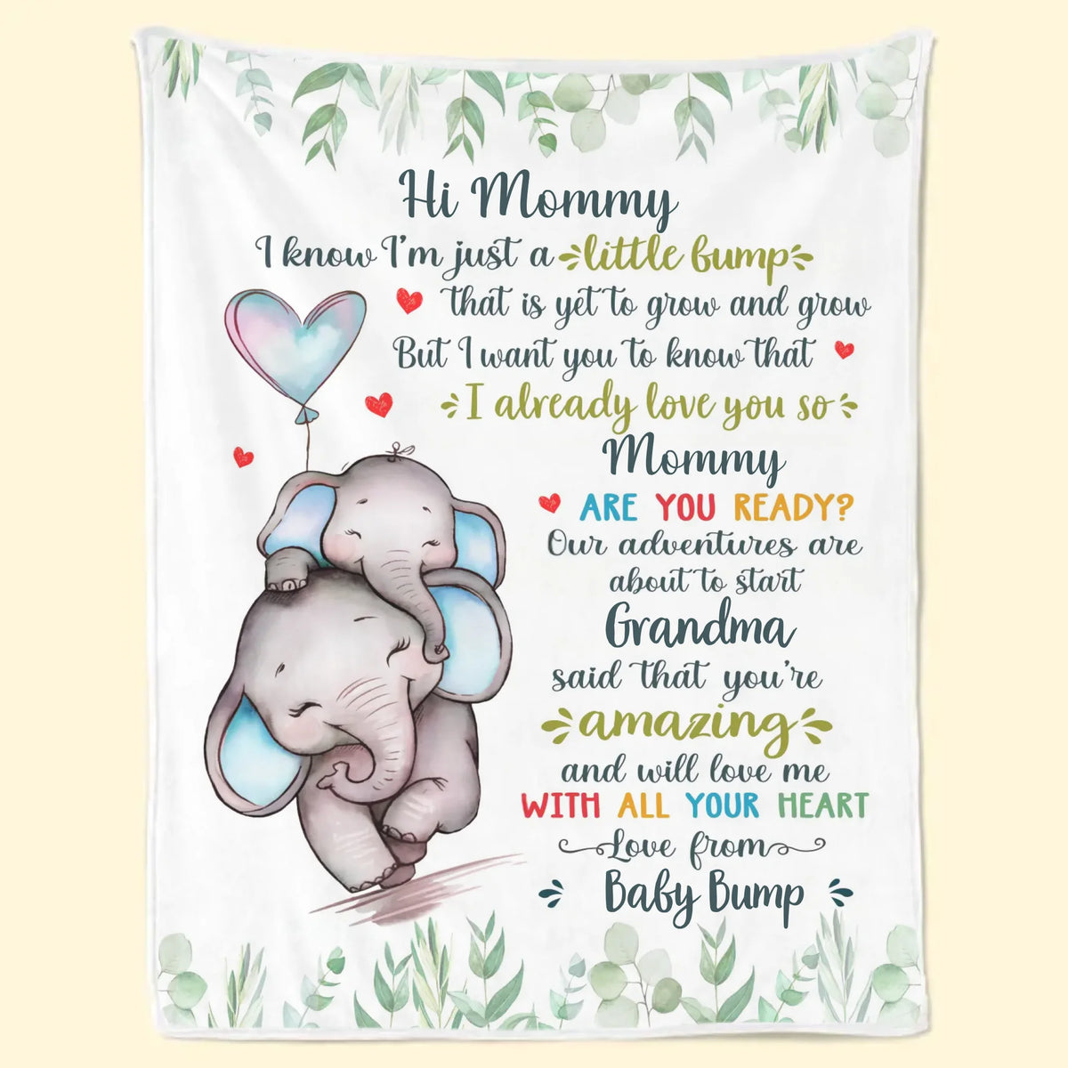 Already Your Baby, Forever Loved - Family Personalized Custom Blanket - Mother's Day, Baby Shower Gift, Gift For First Mom