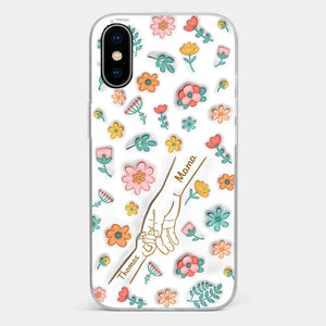 Holding Love Always - Family Personalized Custom 3D Inflated Effect Printed Clear Phone Case - Gift For Mom, Grandma