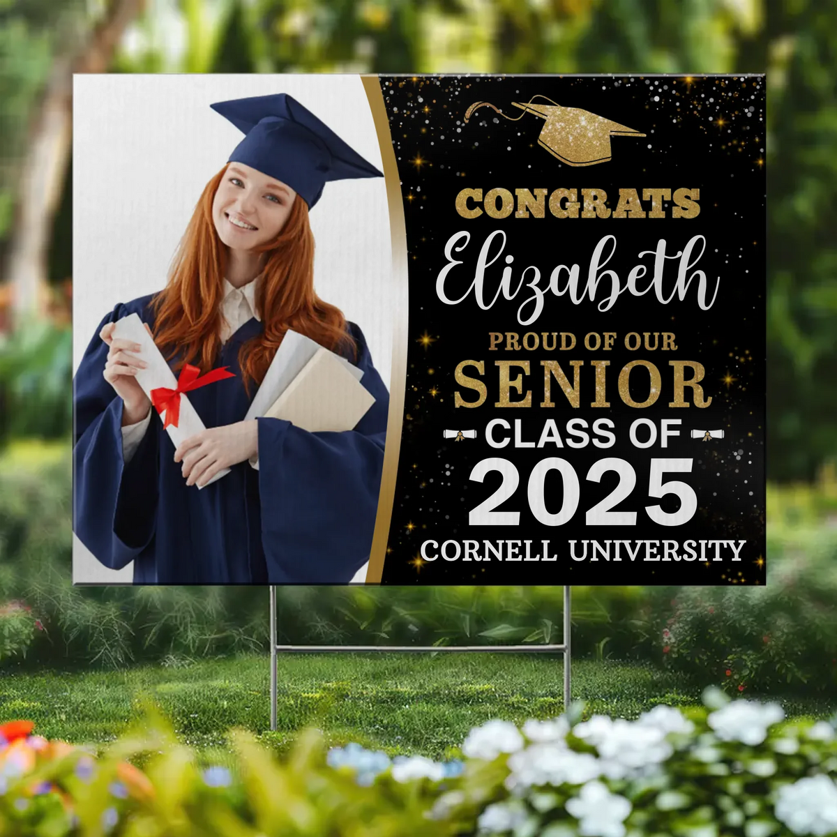 Custom Photo Graduation Glow On Point - Family Personalized Custom Yard Sign - Graduation Gift For Family Members, Siblings, Brothers, Sisters