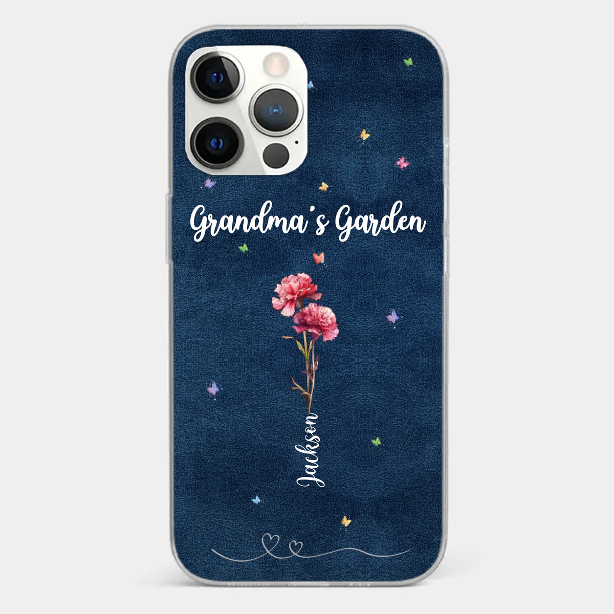 Her Garden Grows With Love - Family Personalized Custom Clear Phone Case - Mother's Day, Gift For Mom, Grandma