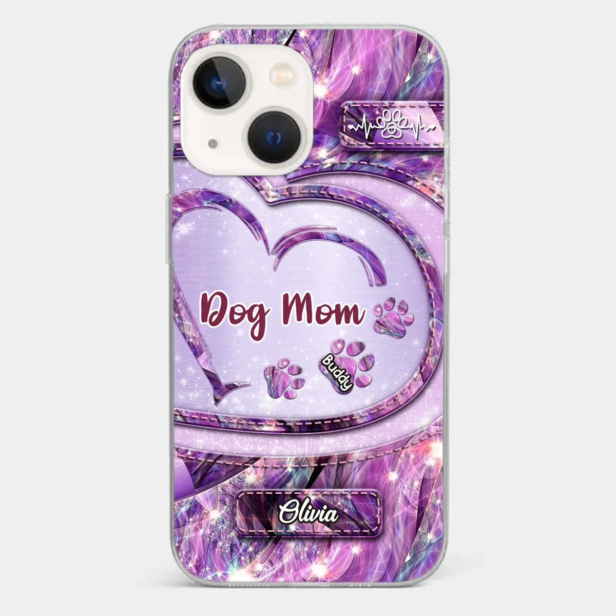 Paw Prints On My Heart - Dog Personalized Custom Clear Phone Case - Gift For Pet Owners, Pet Lovers