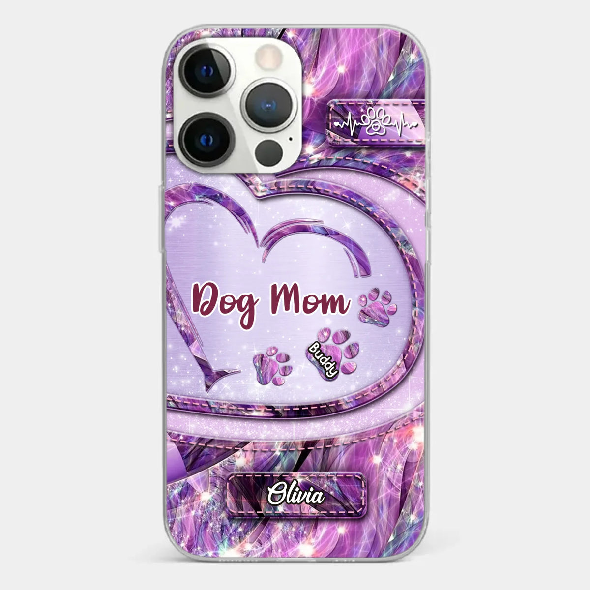 Paw Prints On My Heart - Dog Personalized Custom Clear Phone Case - Gift For Pet Owners, Pet Lovers