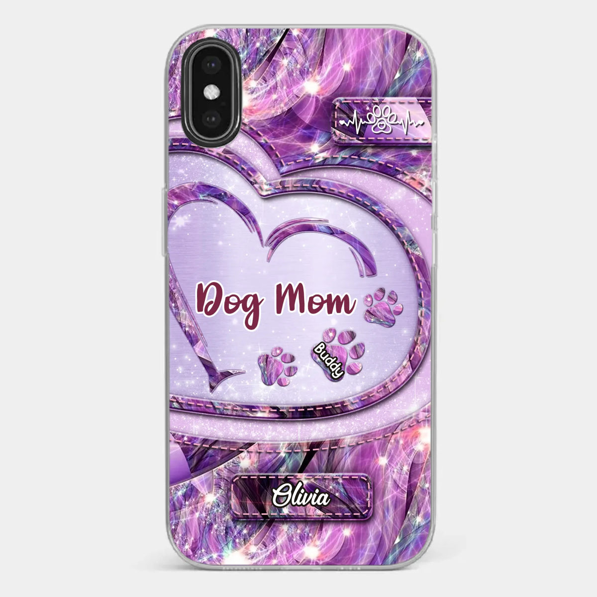 Paw Prints On My Heart - Dog Personalized Custom Clear Phone Case - Gift For Pet Owners, Pet Lovers