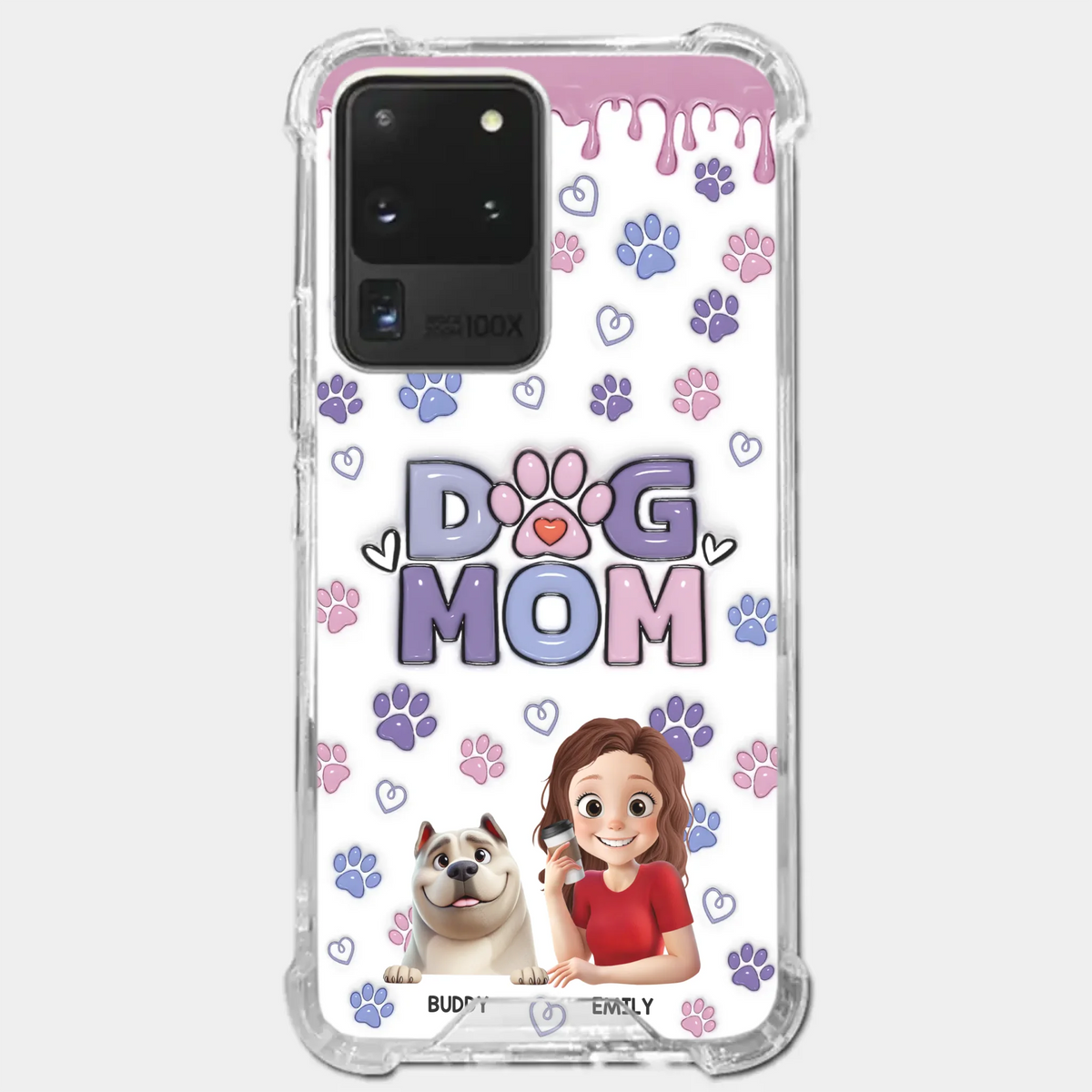 A Dog Mom’s Heart Is Always Full - Dog Personalized Custom 3D Inflated Effect Printed Clear Phone Case - Gift For Pet Owners, Pet Lover