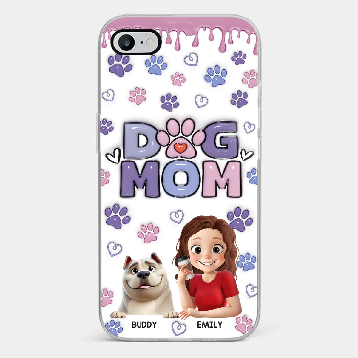 A Dog Mom’s Heart Is Always Full - Dog Personalized Custom 3D Inflated Effect Printed Clear Phone Case - Gift For Pet Owners, Pet Lover