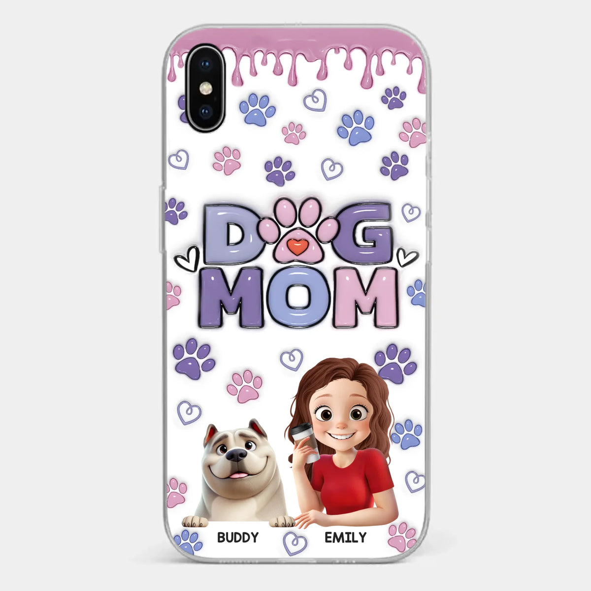 A Dog Mom’s Heart Is Always Full - Dog Personalized Custom 3D Inflated Effect Printed Clear Phone Case - Gift For Pet Owners, Pet Lover