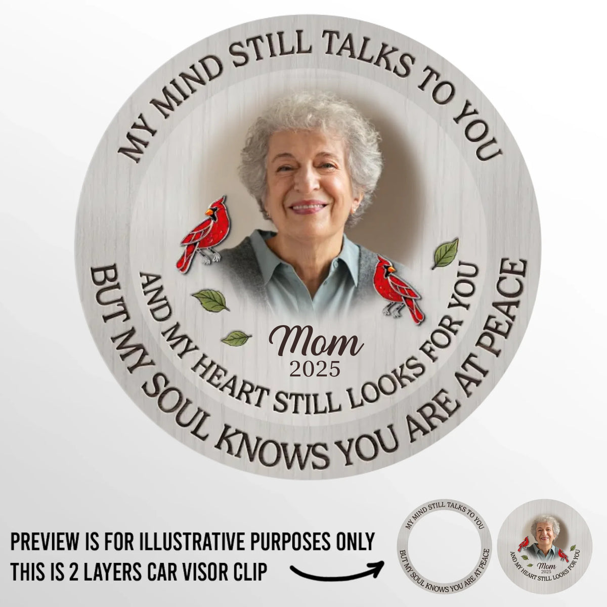 Custom Photo Though You're Gone, Your Love Remains - Memorial Personalized Custom Car Visor Clip - Sympathy Gift For Family Members