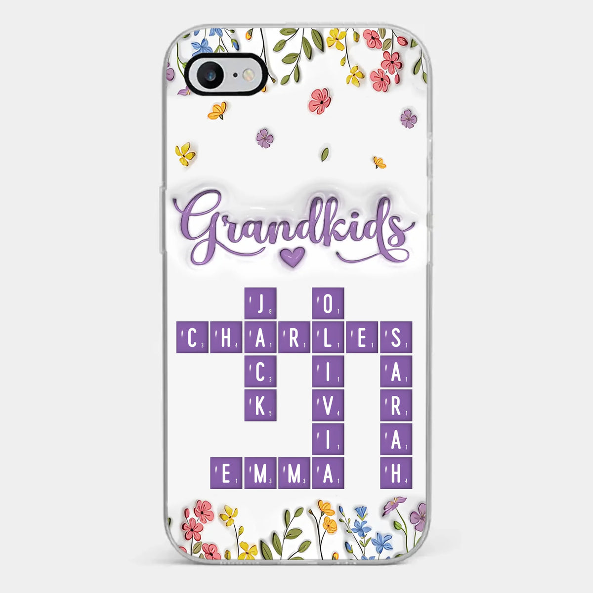 Tiny Names, Endless Love - Family Personalized Custom 3D Inflated Effect Printed Clear Phone Case - Mother's Day, Gift For Mom, Grandma