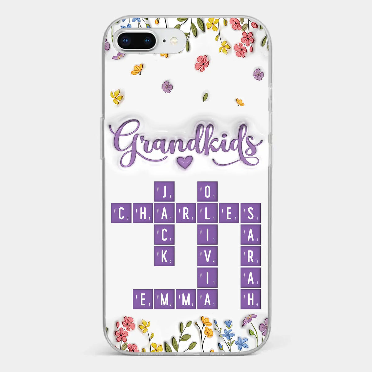 Tiny Names, Endless Love - Family Personalized Custom 3D Inflated Effect Printed Clear Phone Case - Mother's Day, Gift For Mom, Grandma