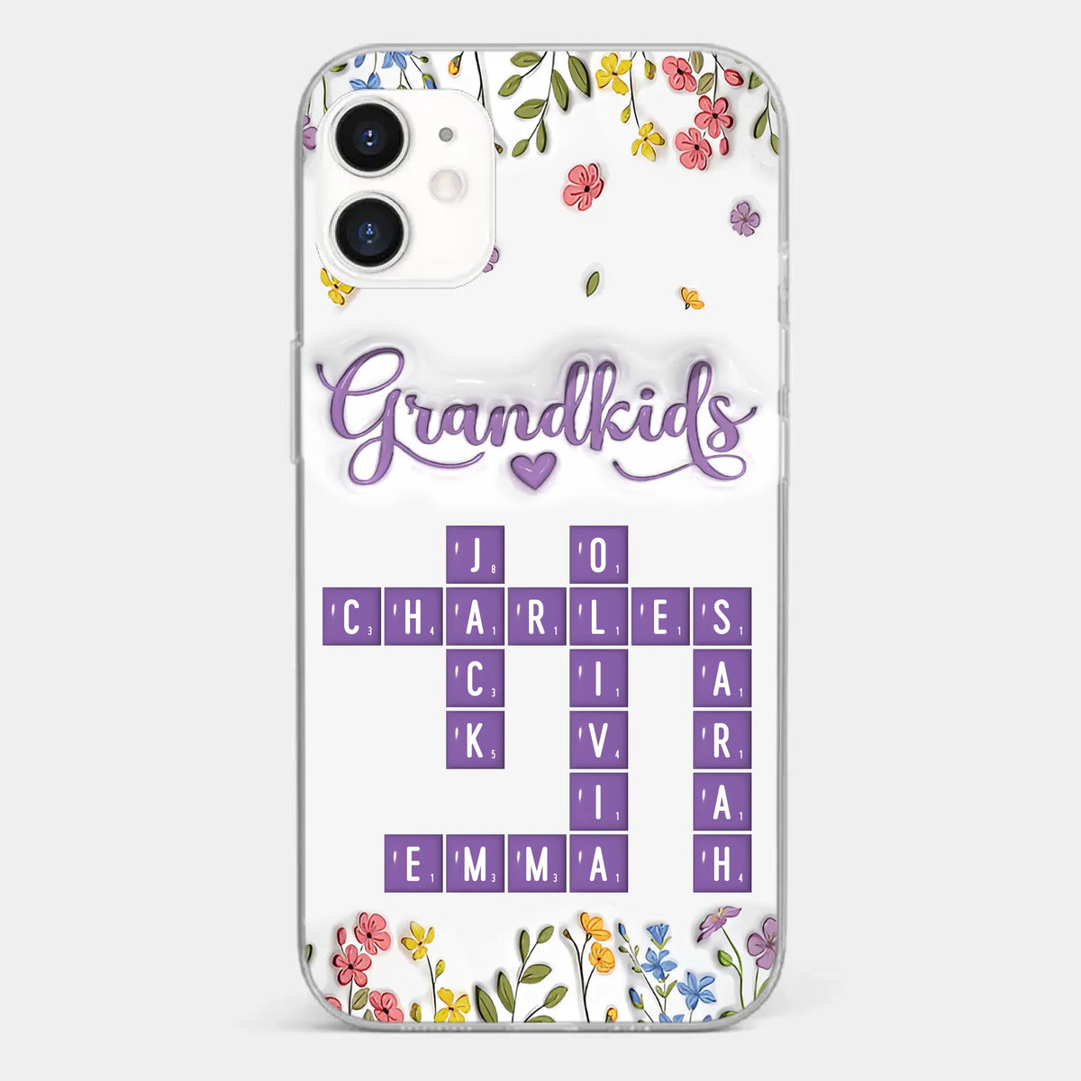Tiny Names, Endless Love - Family Personalized Custom 3D Inflated Effect Printed Clear Phone Case - Mother's Day, Gift For Mom, Grandma