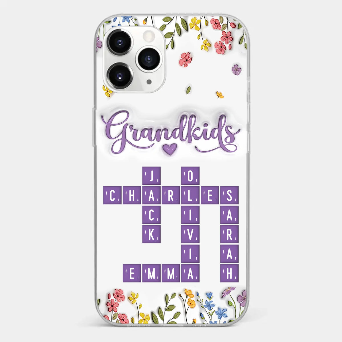 Tiny Names, Endless Love - Family Personalized Custom 3D Inflated Effect Printed Clear Phone Case - Mother's Day, Gift For Mom, Grandma