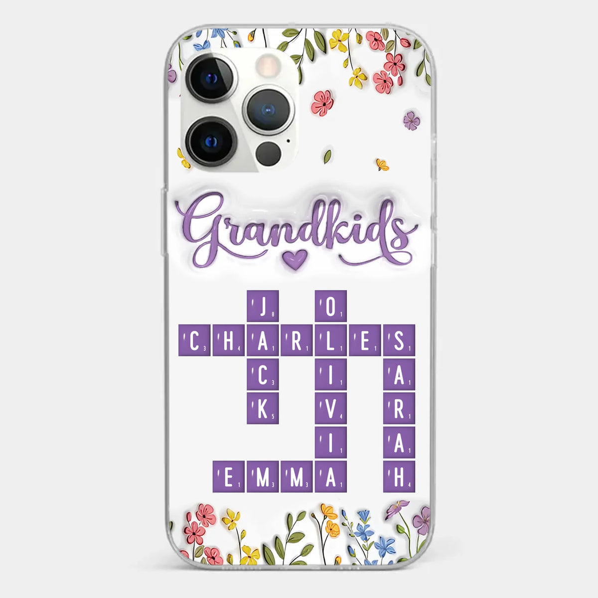 Tiny Names, Endless Love - Family Personalized Custom 3D Inflated Effect Printed Clear Phone Case - Mother's Day, Gift For Mom, Grandma