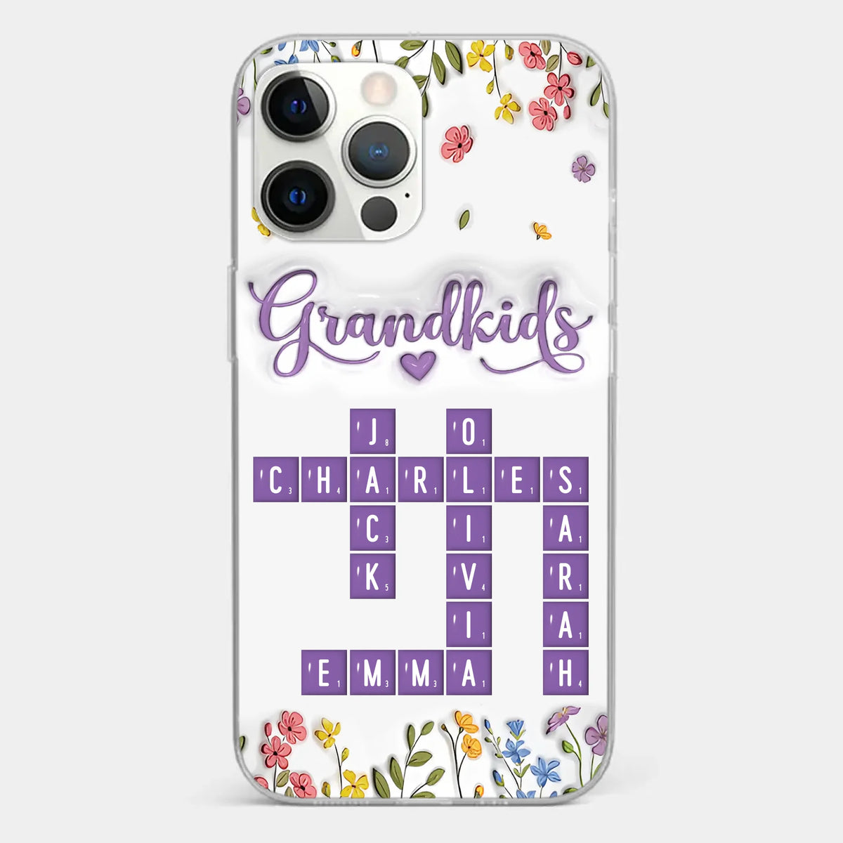 Tiny Names, Endless Love - Family Personalized Custom 3D Inflated Effect Printed Clear Phone Case - Mother's Day, Gift For Mom, Grandma