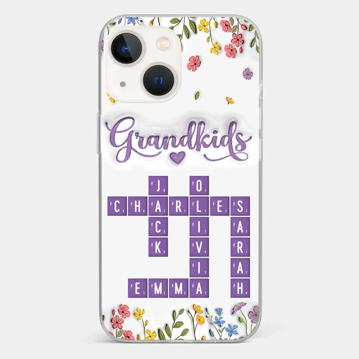 Tiny Names, Endless Love - Family Personalized Custom 3D Inflated Effect Printed Clear Phone Case - Mother's Day, Gift For Mom, Grandma