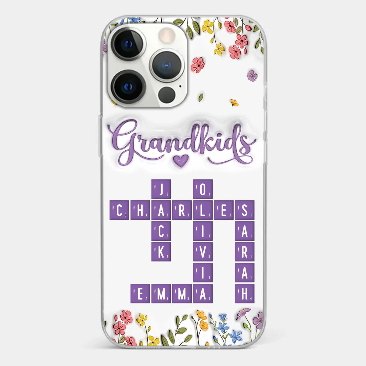 Tiny Names, Endless Love - Family Personalized Custom 3D Inflated Effect Printed Clear Phone Case - Mother's Day, Gift For Mom, Grandma