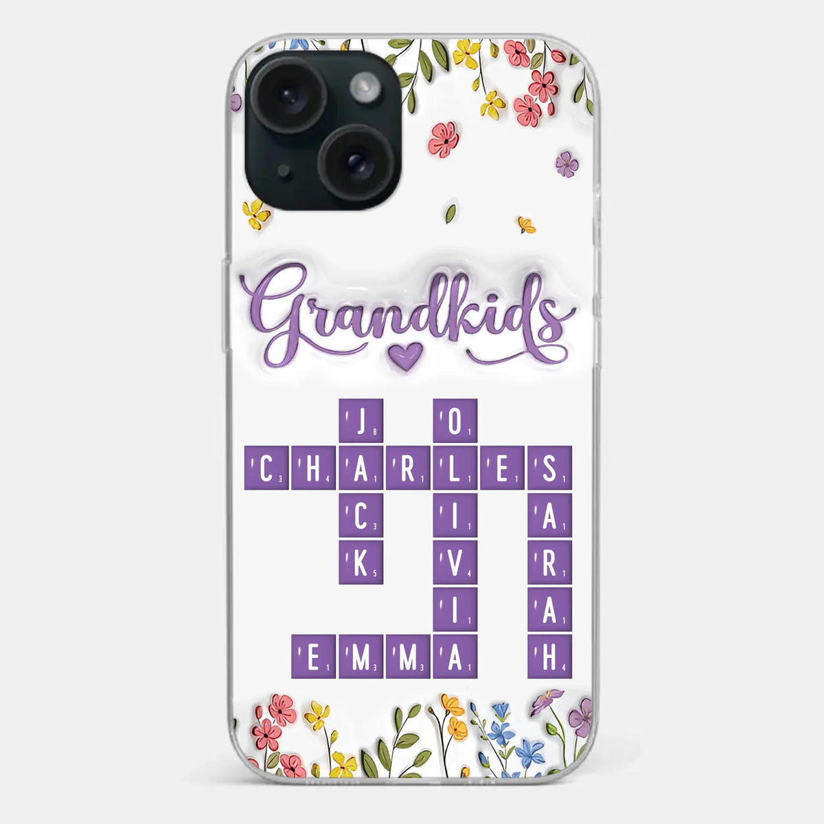 Tiny Names, Endless Love - Family Personalized Custom 3D Inflated Effect Printed Clear Phone Case - Mother's Day, Gift For Mom, Grandma