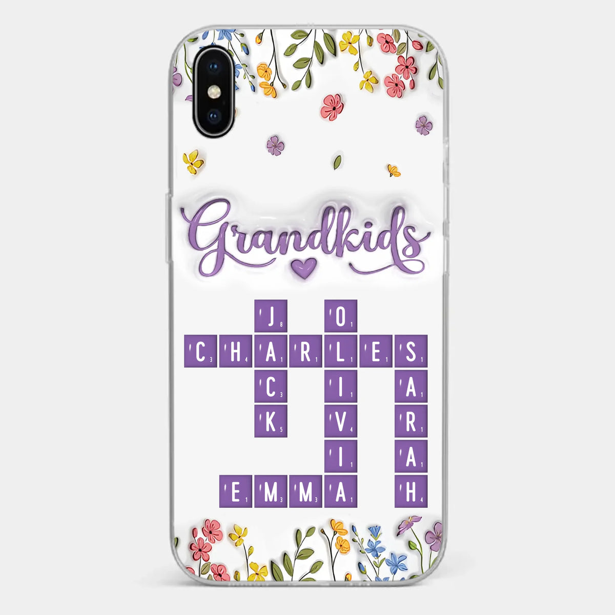 Tiny Names, Endless Love - Family Personalized Custom 3D Inflated Effect Printed Clear Phone Case - Mother's Day, Gift For Mom, Grandma