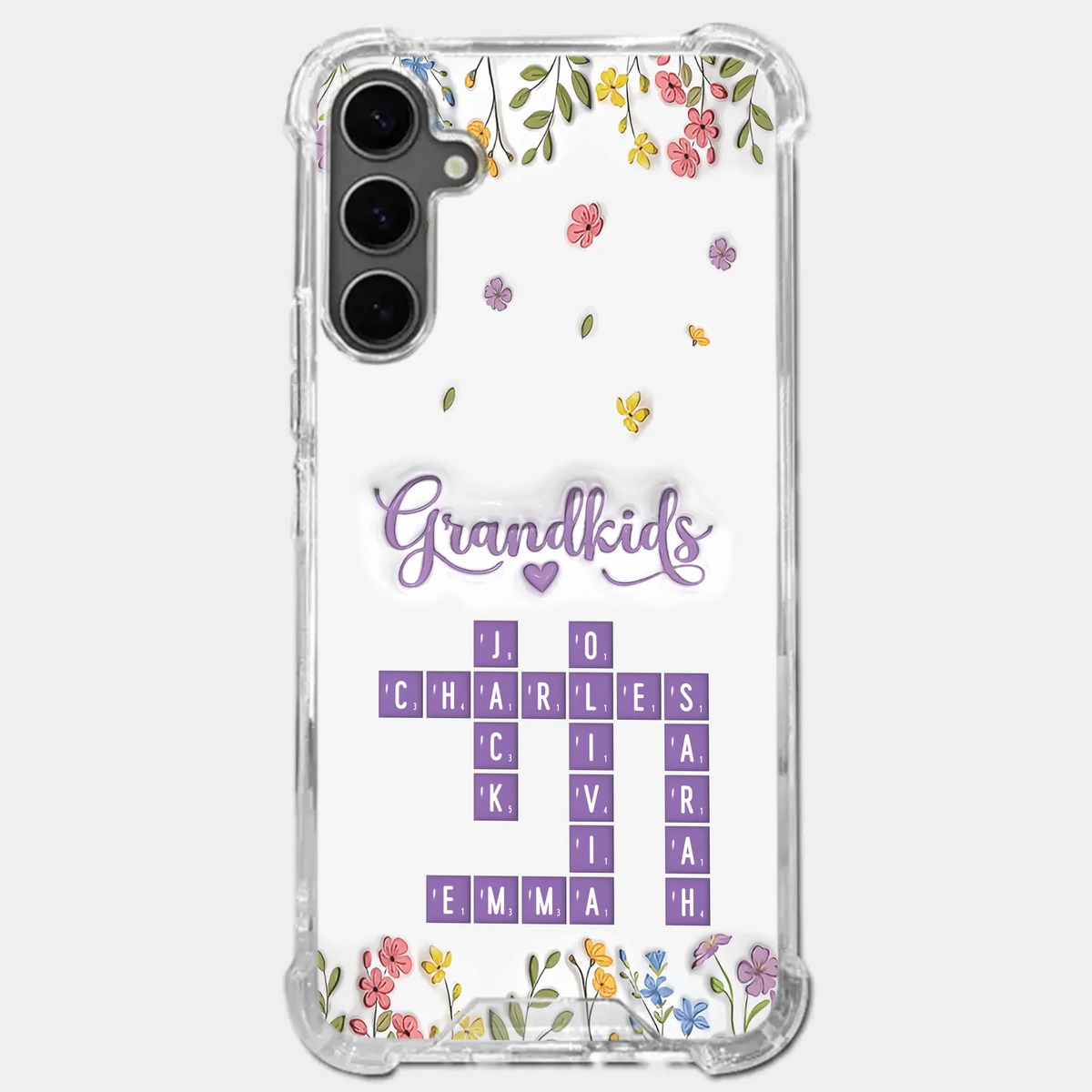 Tiny Names, Endless Love - Family Personalized Custom 3D Inflated Effect Printed Clear Phone Case - Mother's Day, Gift For Mom, Grandma