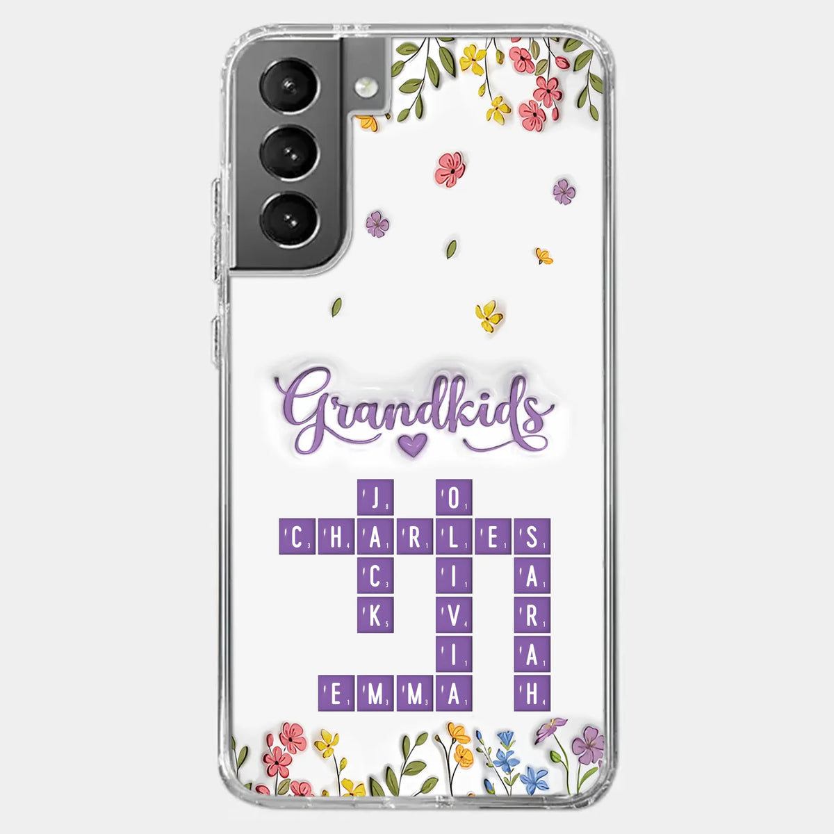 Tiny Names, Endless Love - Family Personalized Custom 3D Inflated Effect Printed Clear Phone Case - Mother's Day, Gift For Mom, Grandma