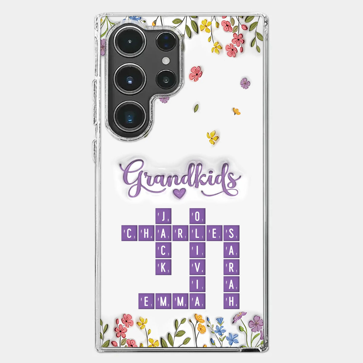 Tiny Names, Endless Love - Family Personalized Custom 3D Inflated Effect Printed Clear Phone Case - Mother's Day, Gift For Mom, Grandma