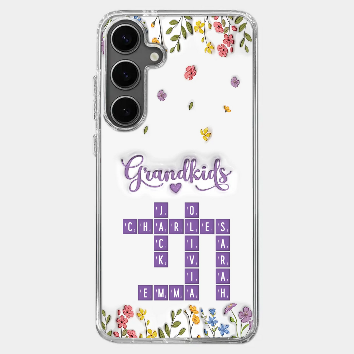 Tiny Names, Endless Love - Family Personalized Custom 3D Inflated Effect Printed Clear Phone Case - Mother's Day, Gift For Mom, Grandma