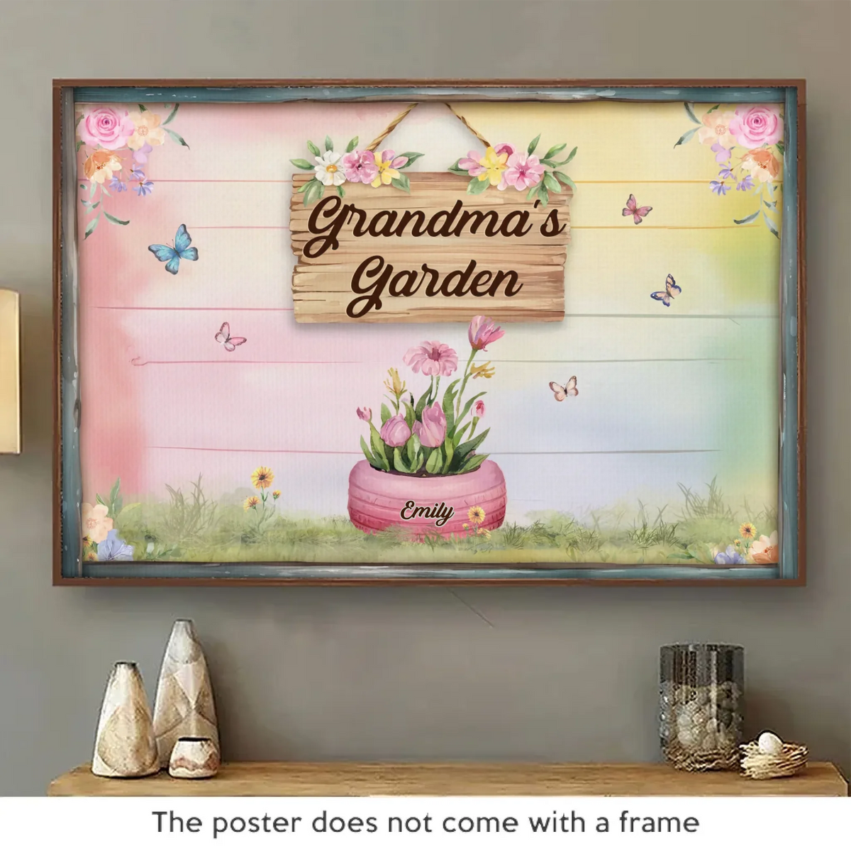 Where Flowers Bloom, So Does Love - Family Personalized Custom Horizontal Poster - Mother's Day, Gift For Mom, Grandma