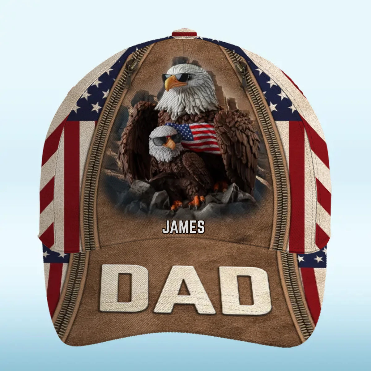 Papa’s Crew - Family Personalized Custom Hat, All Over Print Classic Cap - Father's Day, Gift For Dad, Grandpa