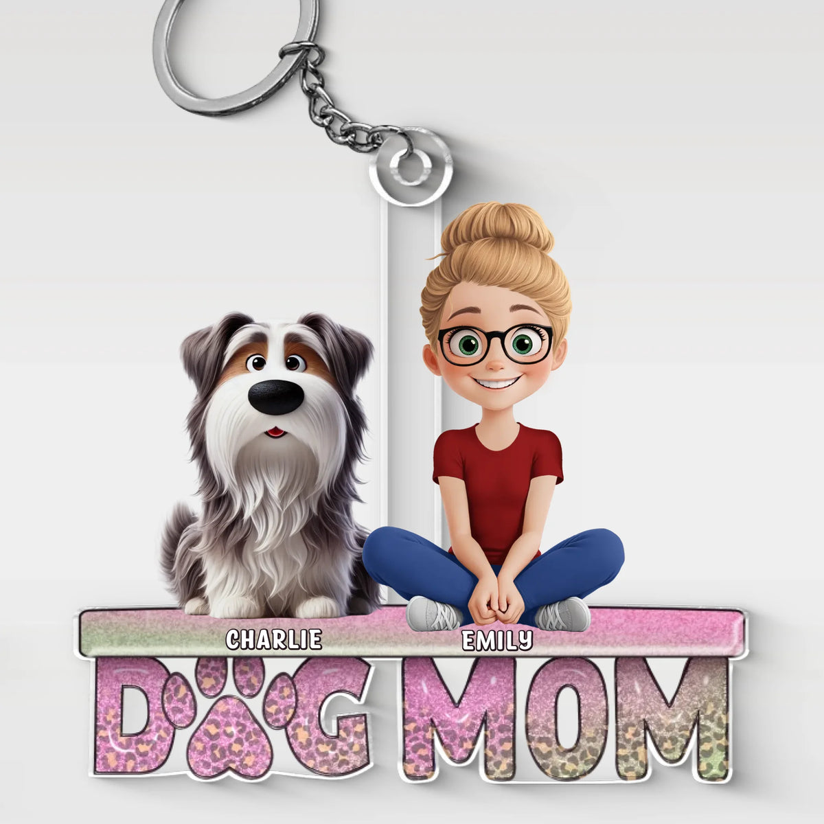 Fur Babies First, Everything Else Later - Dog Personalized Custom Shaped Acrylic Keychain - Gift For Pet Owners, Pet Lovers