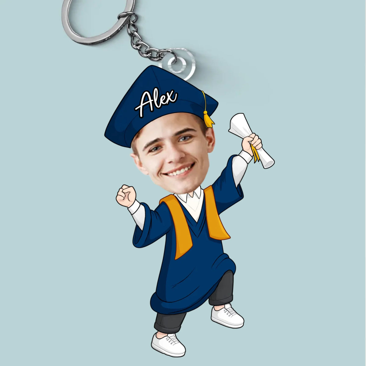 Custom Photo From Late Nights To Bright Futures - Family Personalized Custom Shaped Acrylic Keychain - Graduation Gift For Family Members, Siblings, Brothers, Sisters