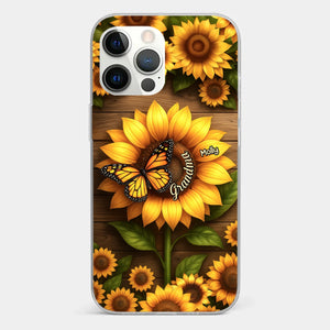 Planted With Love, Blossomed With Grandkids - Family Personalized Custom Clear Phone Case - Mother's Day, Gift For Mom, Grandma