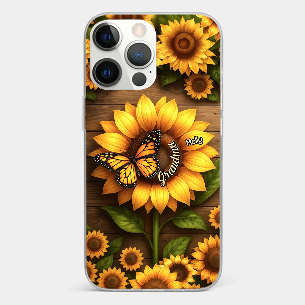 Planted With Love, Blossomed With Grandkids - Family Personalized Custom Clear Phone Case - Mother's Day, Gift For Mom, Grandma