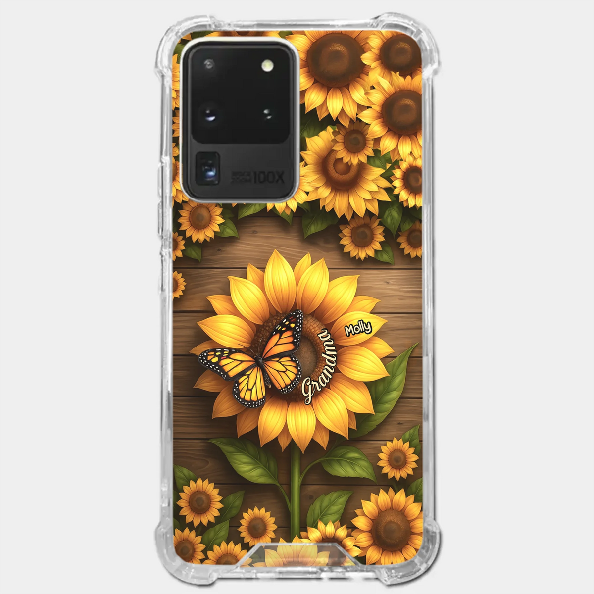Planted With Love, Blossomed With Grandkids - Family Personalized Custom Clear Phone Case - Mother's Day, Gift For Mom, Grandma