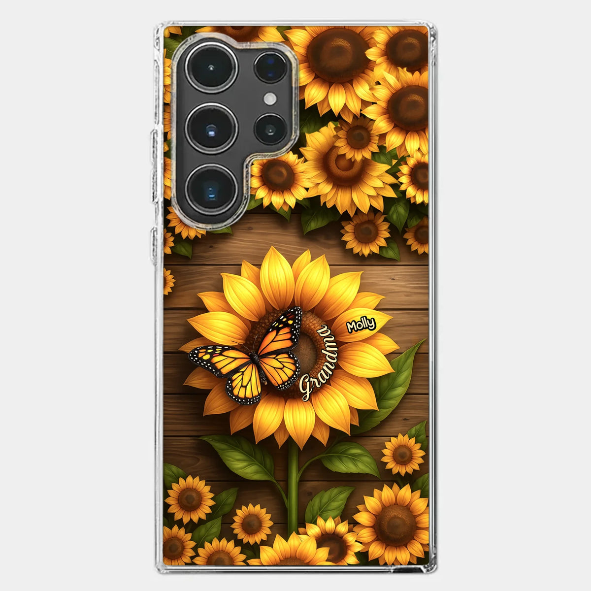 Planted With Love, Blossomed With Grandkids - Family Personalized Custom Clear Phone Case - Mother's Day, Gift For Mom, Grandma