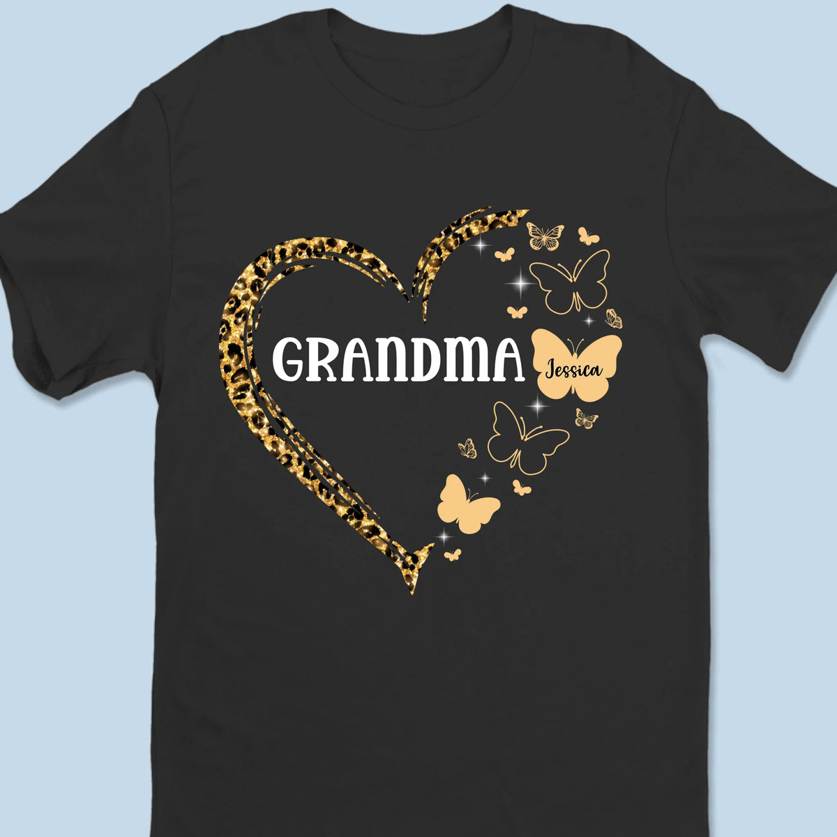 Grandma’s Love Takes Flight, Just Like Butterflies - Family Personalized Custom Unisex T-shirt, Premium T-shirt, Hoodie - Mother's Day, Gift For Mom, Grandma