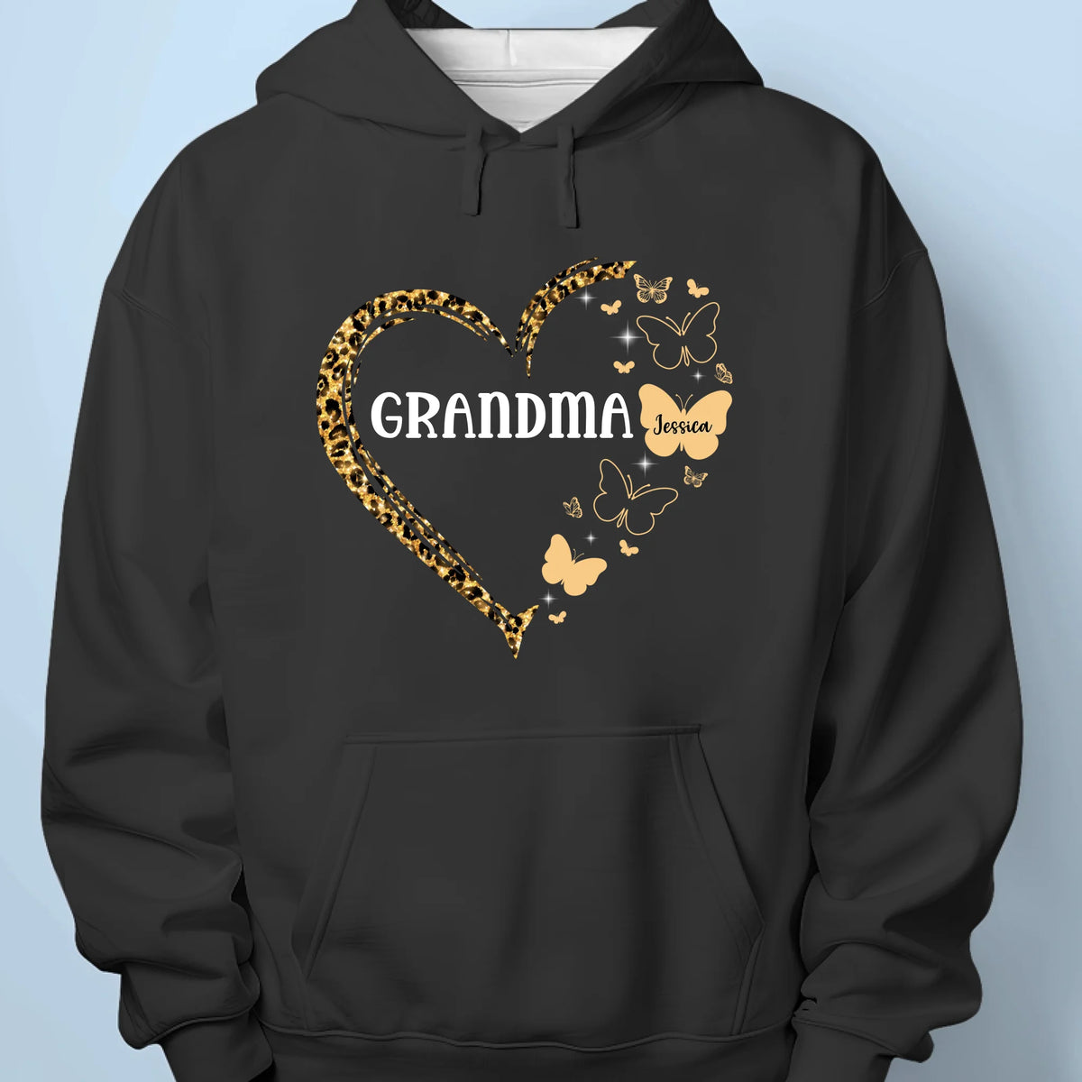 Grandma’s Love Takes Flight, Just Like Butterflies - Family Personalized Custom Unisex T-shirt, Premium T-shirt, Hoodie - Mother's Day, Gift For Mom, Grandma