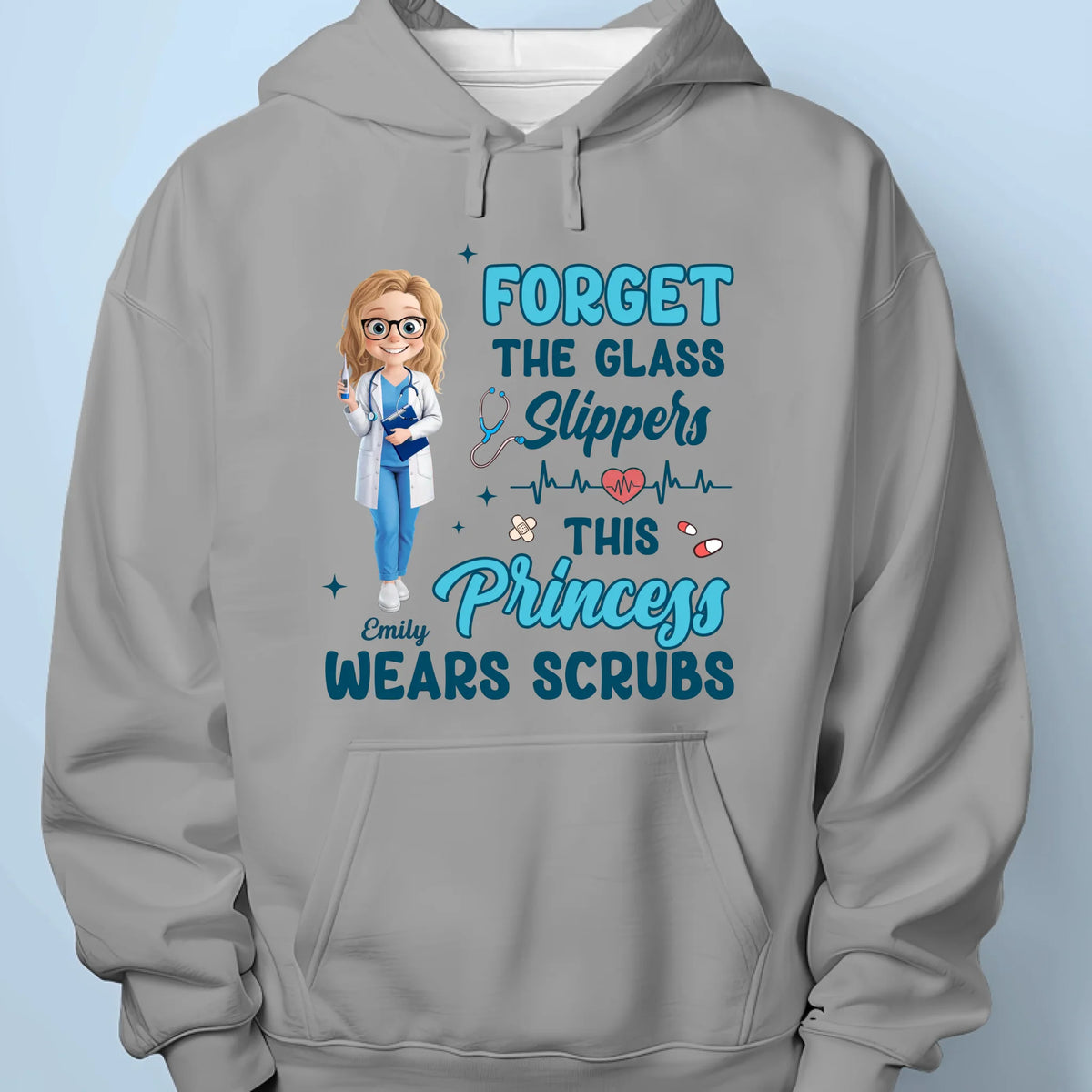 This Princess Wears Scrubs - Nurse Personalized Custom Unisex T-shirt, Premium T-shirt, Hoodie - Appreciation, Thank You Gift, Nurse Life, Doctor Life