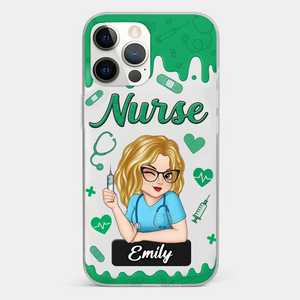 Born To Care, Trained To Heal - Nurse Personalized Custom Clear Phone Case - Appreciation, Thank You Gift, Nurse Life, Doctor Life