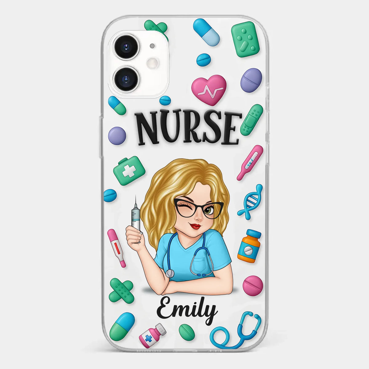 Nurse Life, Best Life - Nurse Personalized Custom 3D Inflated Effect Printed Clear Phone Case - Appreciation, Thank You Gift, Nurse Life, Doctor Life