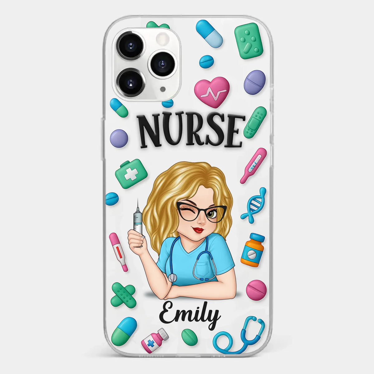 Nurse Life, Best Life - Nurse Personalized Custom 3D Inflated Effect Printed Clear Phone Case - Appreciation, Thank You Gift, Nurse Life, Doctor Life