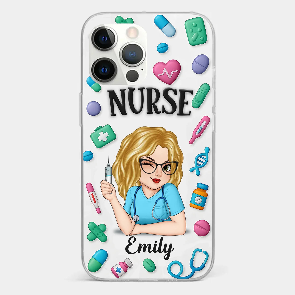 Nurse Life, Best Life - Nurse Personalized Custom 3D Inflated Effect Printed Clear Phone Case - Appreciation, Thank You Gift, Nurse Life, Doctor Life
