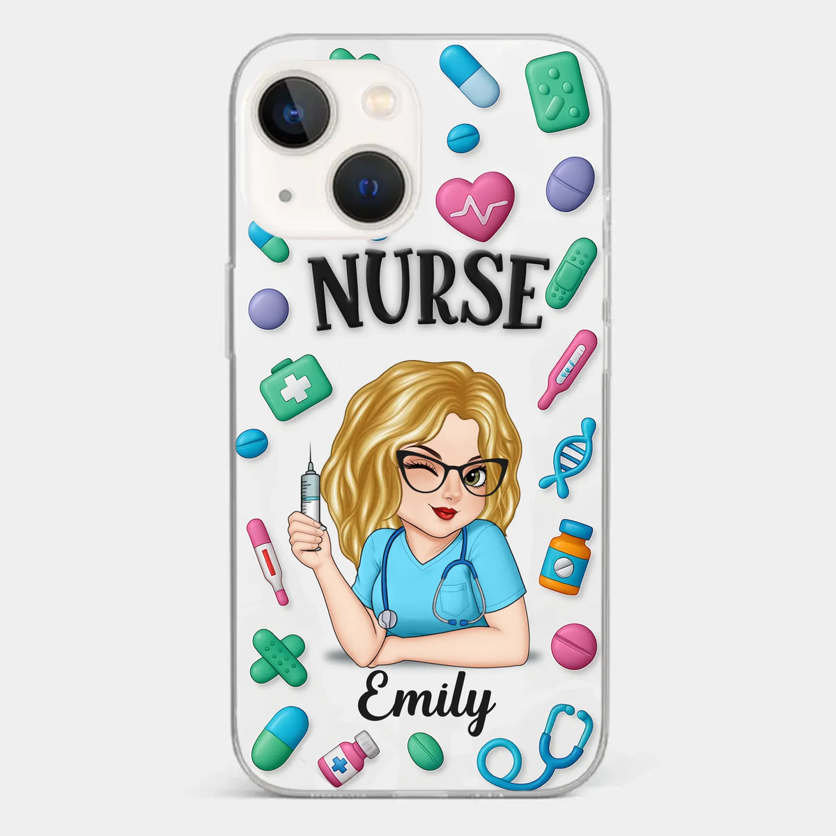 Nurse Life, Best Life - Nurse Personalized Custom 3D Inflated Effect Printed Clear Phone Case - Appreciation, Thank You Gift, Nurse Life, Doctor Life