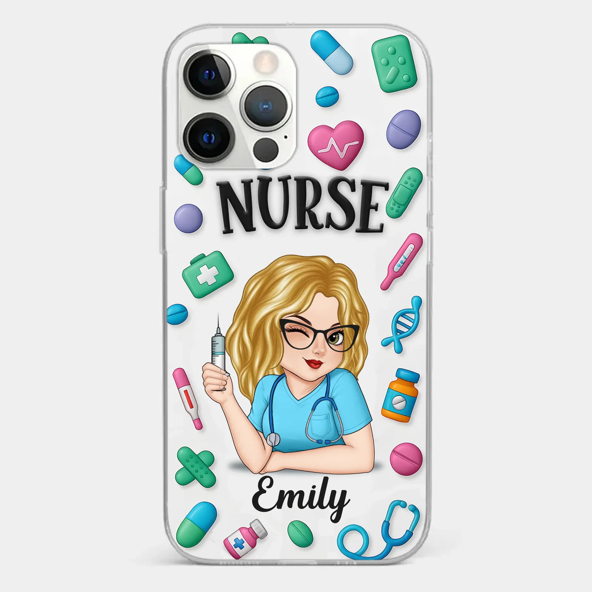 Nurse Life, Best Life - Nurse Personalized Custom 3D Inflated Effect Printed Clear Phone Case - Appreciation, Thank You Gift, Nurse Life, Doctor Life