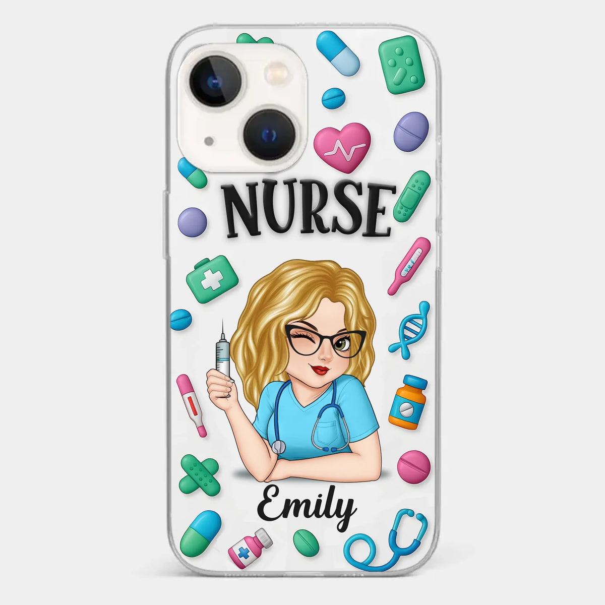 Nurse Life, Best Life - Nurse Personalized Custom 3D Inflated Effect Printed Clear Phone Case - Appreciation, Thank You Gift, Nurse Life, Doctor Life