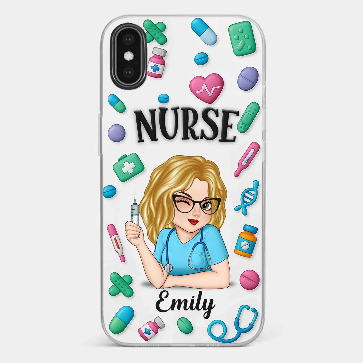 Nurse Life, Best Life - Nurse Personalized Custom 3D Inflated Effect Printed Clear Phone Case - Appreciation, Thank You Gift, Nurse Life, Doctor Life