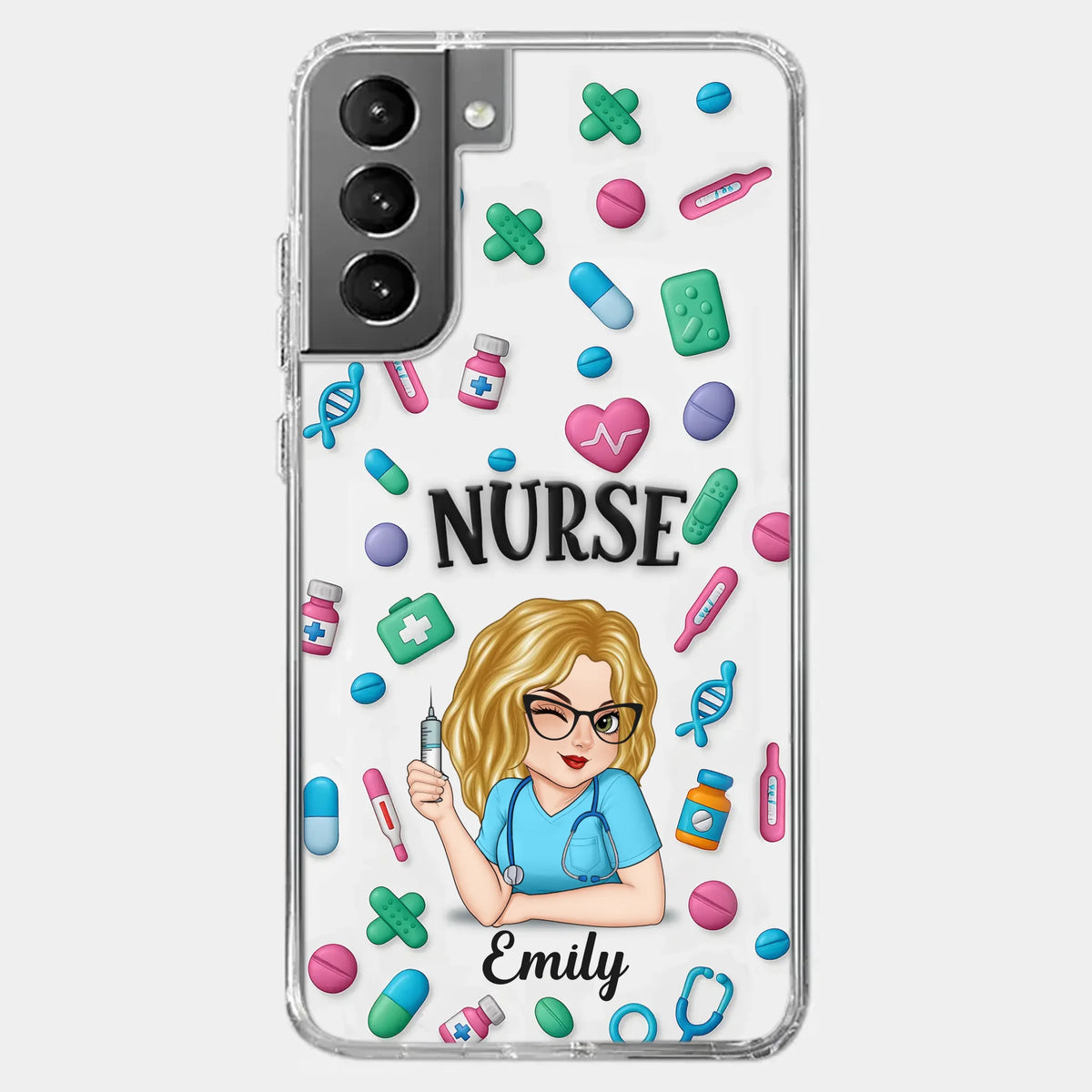 Nurse Life, Best Life - Nurse Personalized Custom 3D Inflated Effect Printed Clear Phone Case - Appreciation, Thank You Gift, Nurse Life, Doctor Life