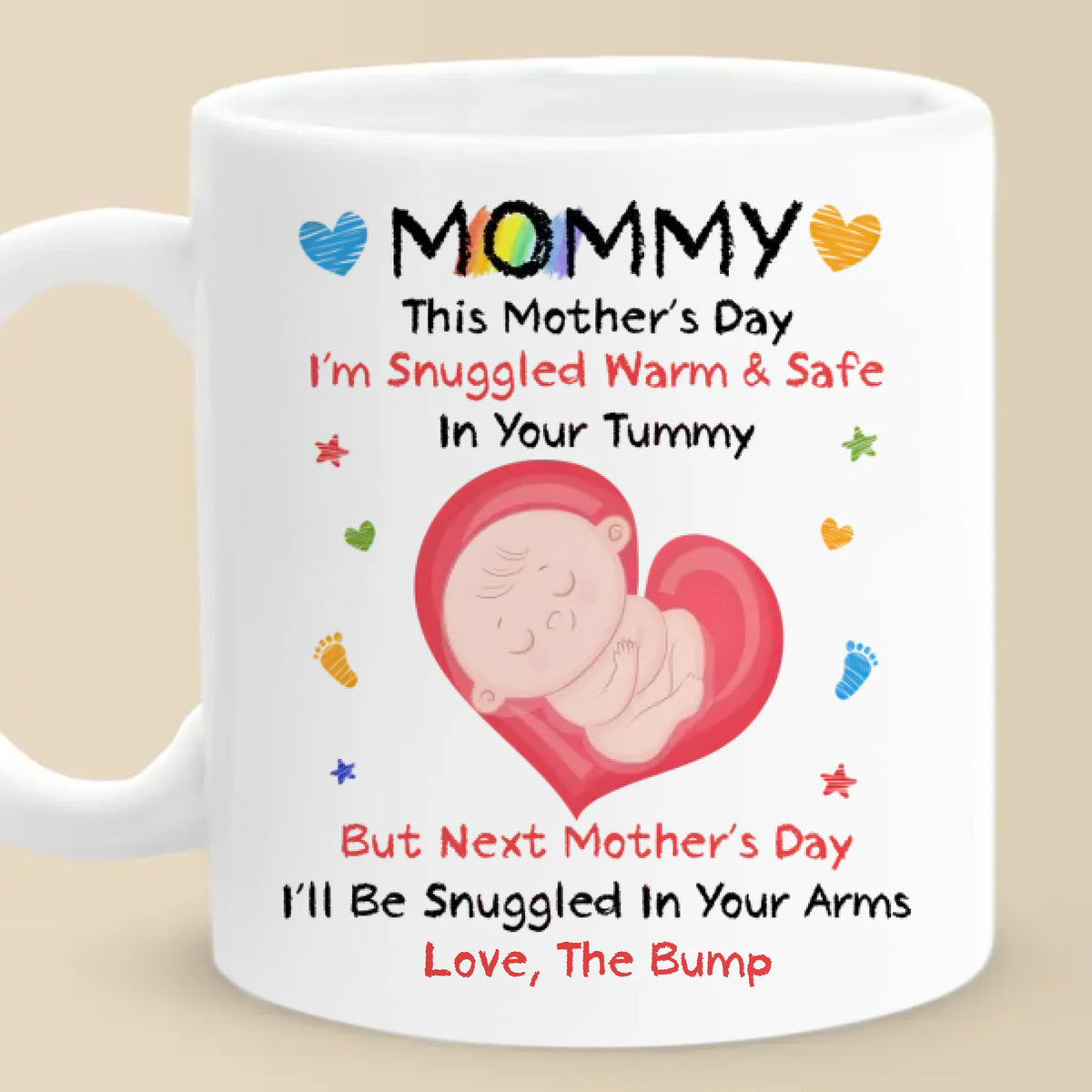 Mommy, You’re My First Home - Family Personalized Custom Mug - Mother's Day, Baby Shower Gift, Gift For First Mom, Newborn Baby