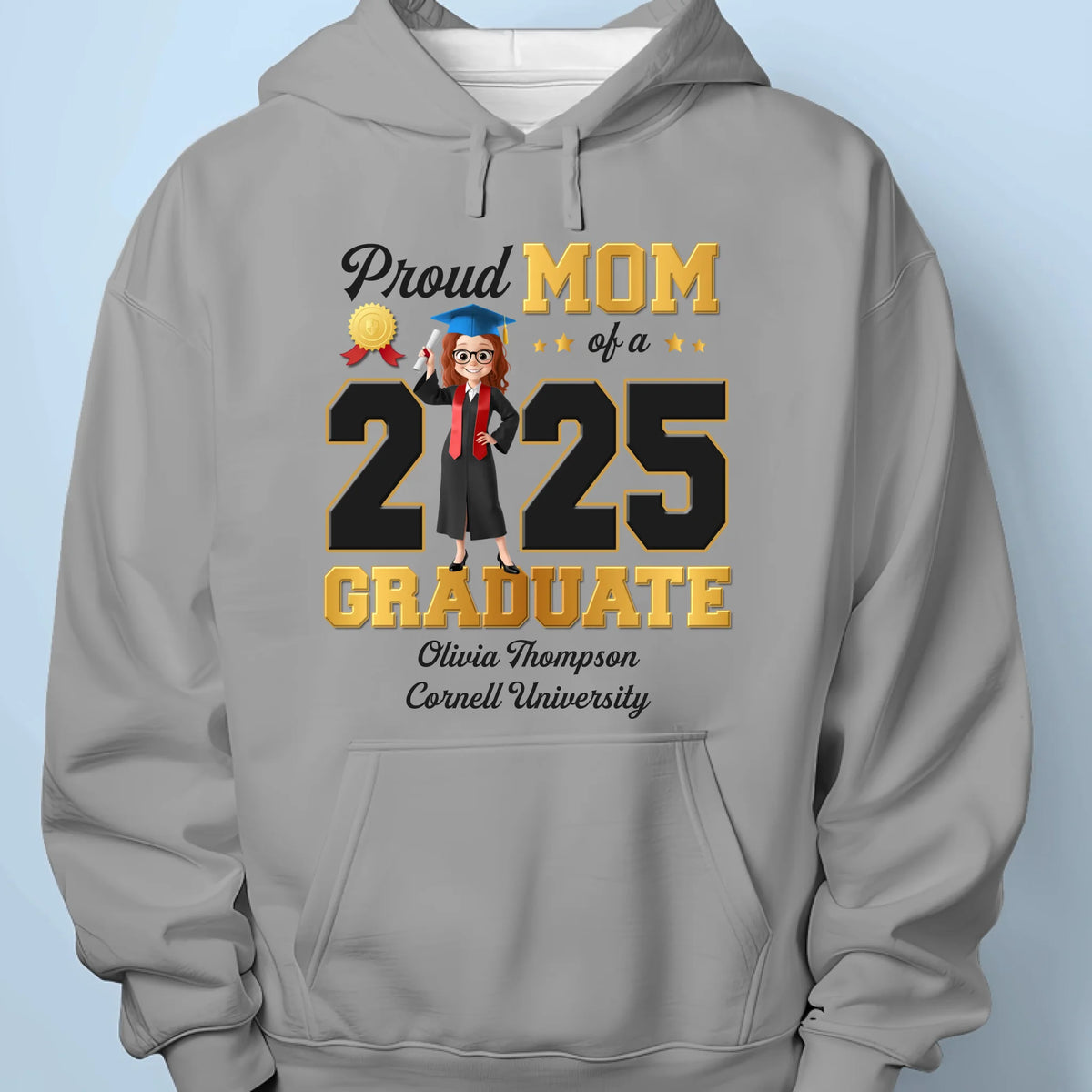 My Heart Just Graduated - Family Personalized Custom Unisex T-shirt, Premium T-shirt, Hoodie - Graduation Gift For Family Members, Siblings, Brothers, Sisters