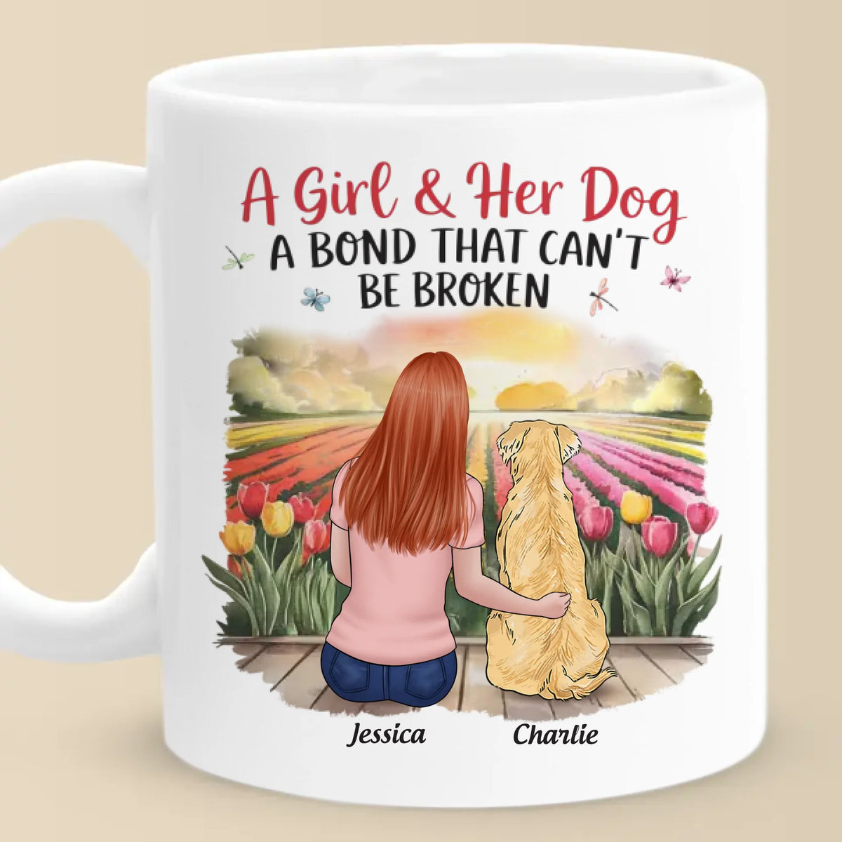Where She Goes, I Go - Dog Personalized Custom Mug - Mother's Day, Gift For Pet Owners, Pet Lovers