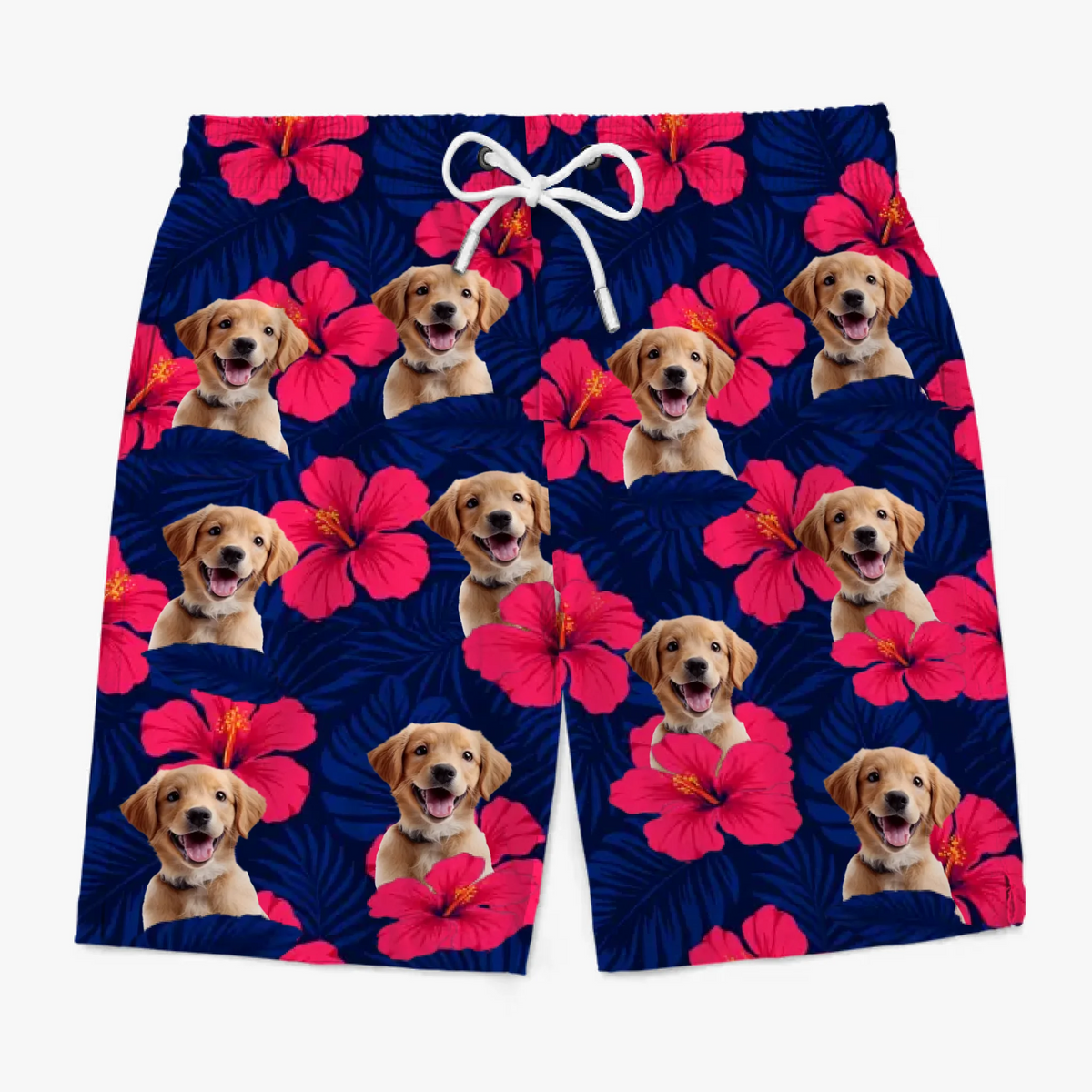 Custom Photo Tropical Pup Vibes Only - Dog & Cat Personalized Custom Tropical Hawaiian Aloha Men Beach Shorts - Summer Vacation Gift For Pet Owners, Pet Lovers