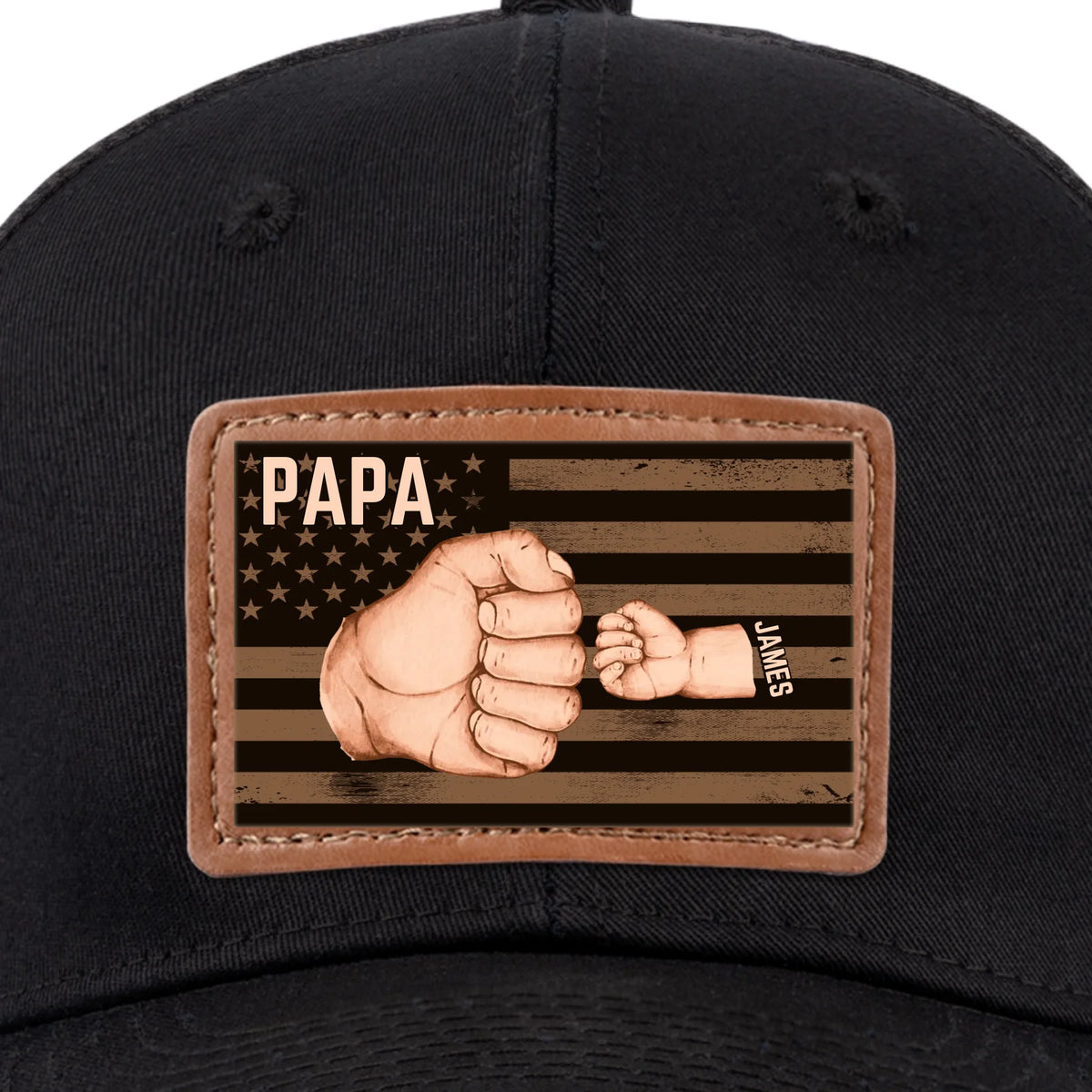 Together, We're Unstoppable - Family Personalized Custom Leather Patch Hat - Father's Day, Gift For Dad, Grandpa